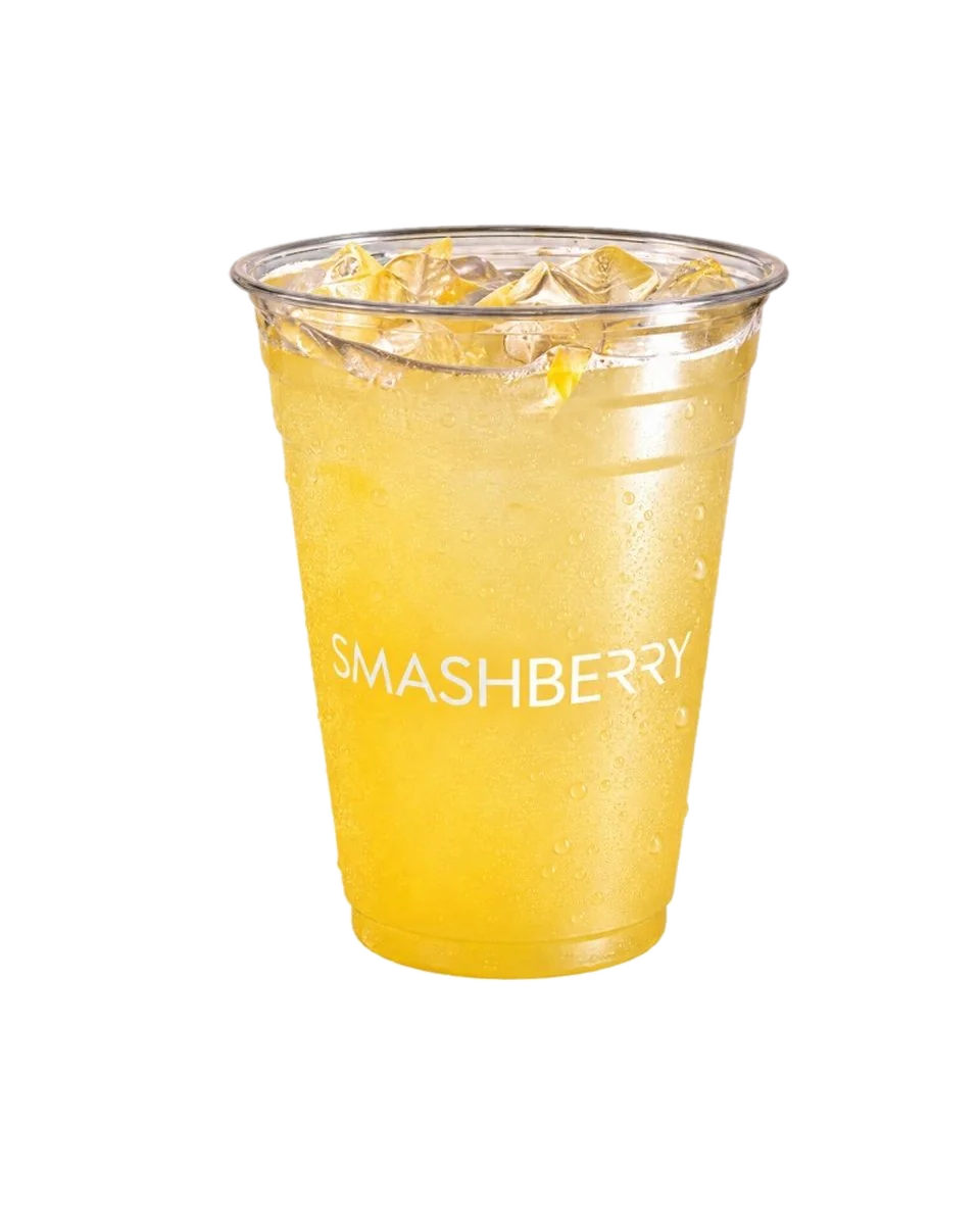 Mango Tango refresher, yellow, Smashberry cup.